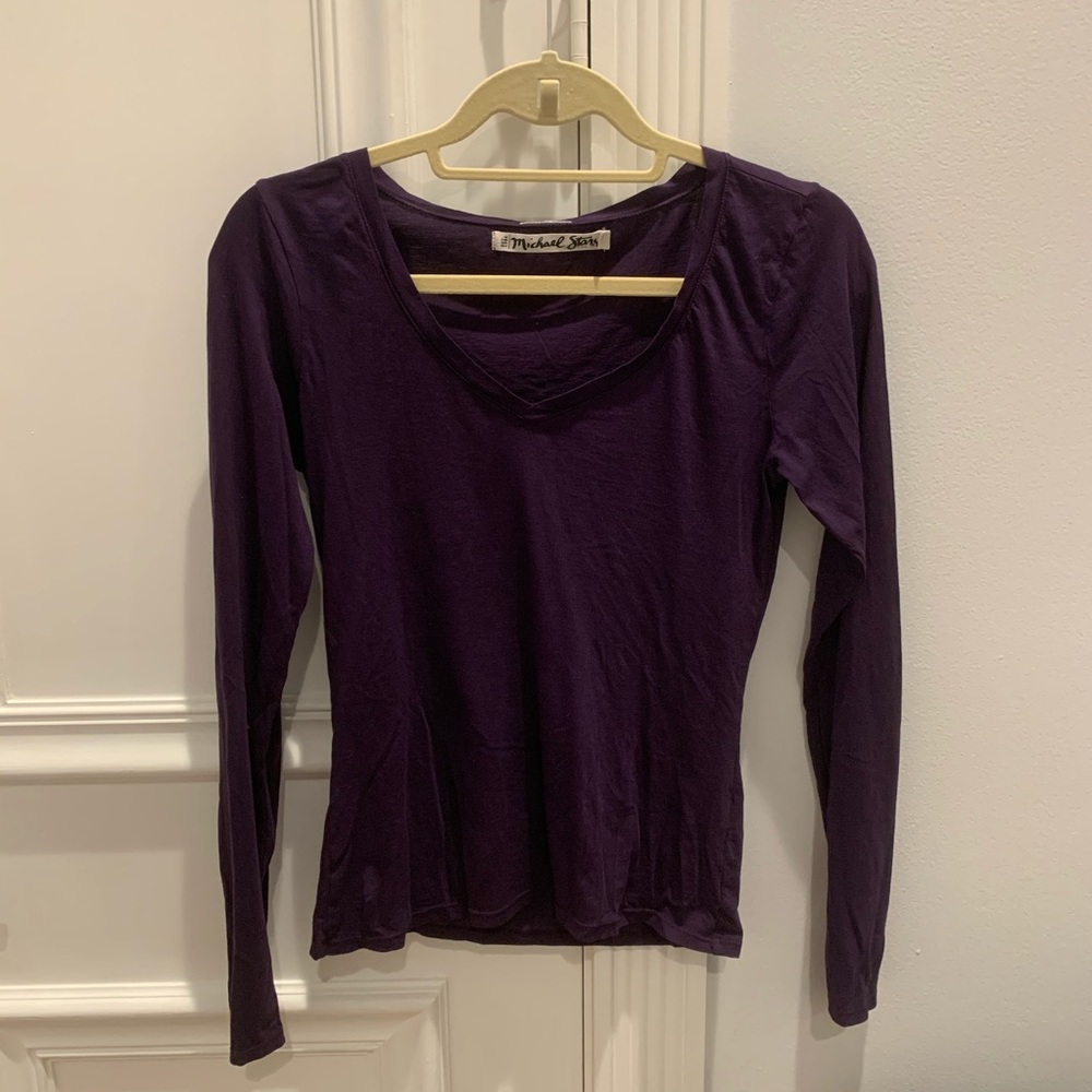 Long sleeve plum color tee shirt